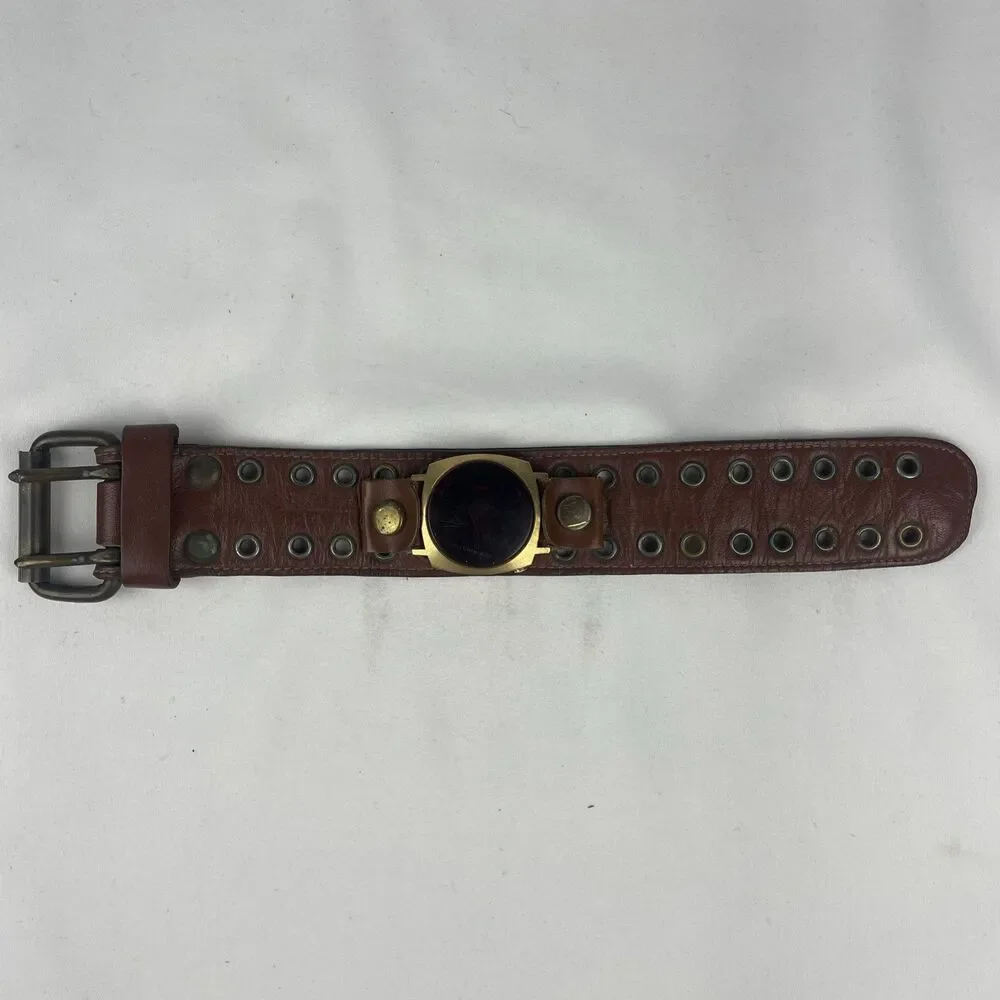 Texas Instruments Model 401 Men's LED Watch Leather Belt Strap ~ Parts / Repair